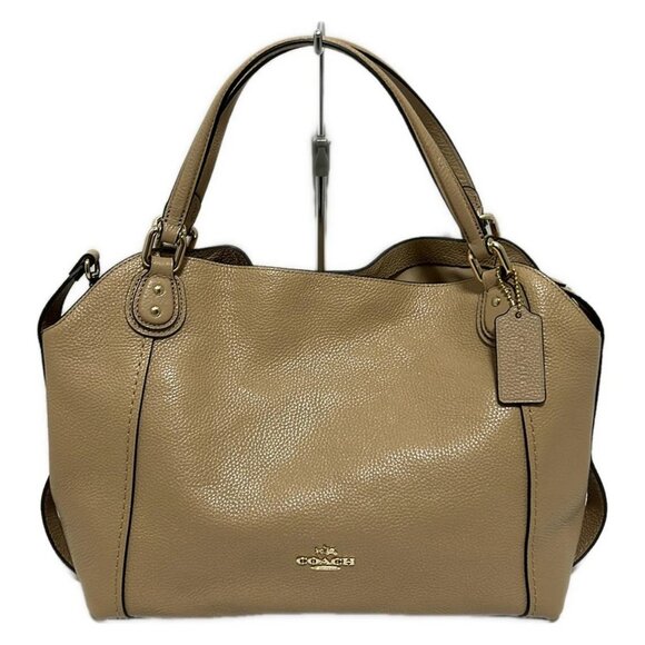 Auth COACH Edie shoulder bag Beige Leather - Shoulder Bag - Picture 2 of 9